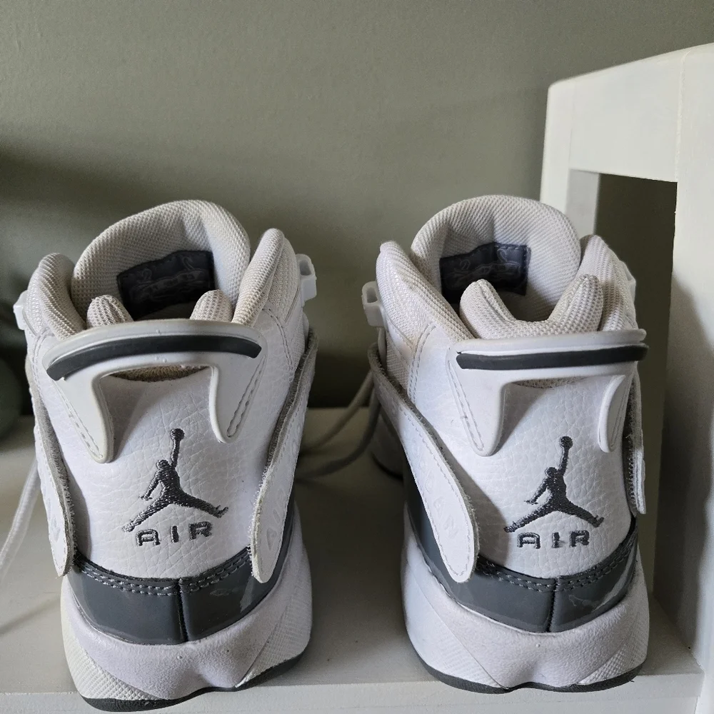 Nike Air Jordan 6 Rings White Cool Grey Sneakers Sz 5Y